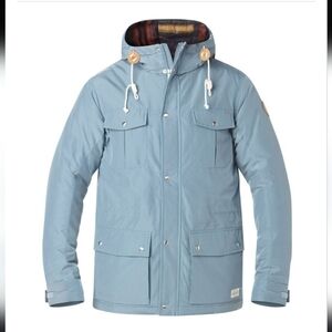 Quicksilver Mens Long Bay Parka In Bluestone Blue NWT Size Medium